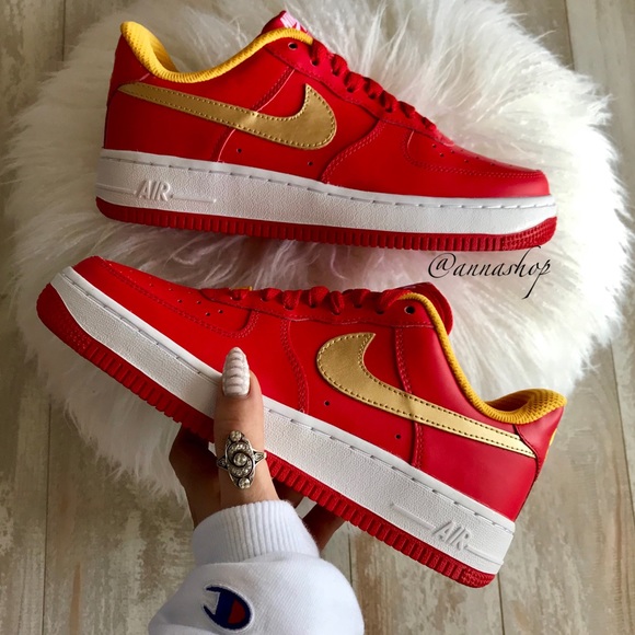 Nike Shoes - NWT Nike ID Air Force 1 Custom Leather Red